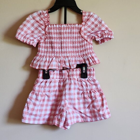 Wonder Nation - Toddler Orange Puffed Sleeve Shirt With Matching Shorts Size 12M - Picture 3 of 4